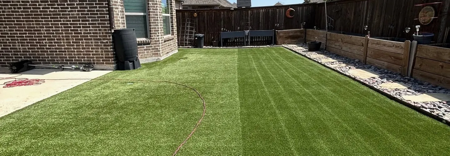 Artificial turf cleaning technician at work